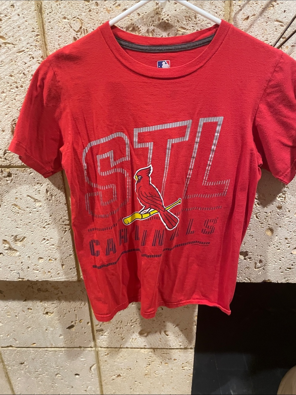 MLB St. Louis Cardinals Red Tee with Yellow Bat Graphic